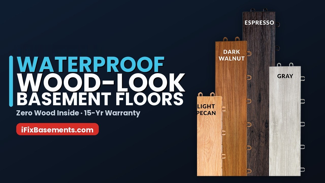 Video thumbnail: Stone explaining waterproof basement plank flooring